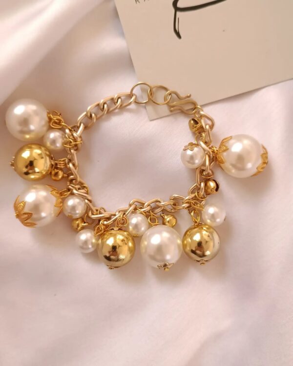 Hope pearl and ghungroo bracelet