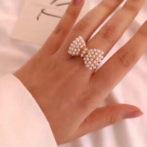 bow and pearl ring