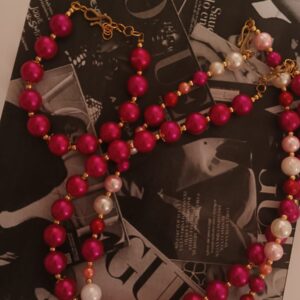 Pink Pearl Necklace and bracelet combo