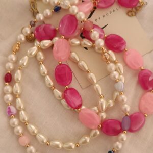 pink gem necklace