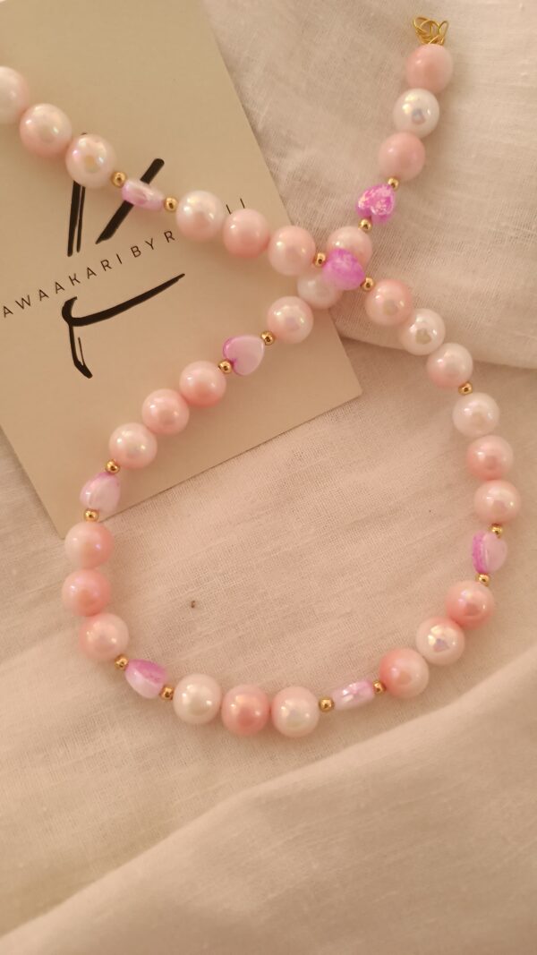 Pink marble necklace combo