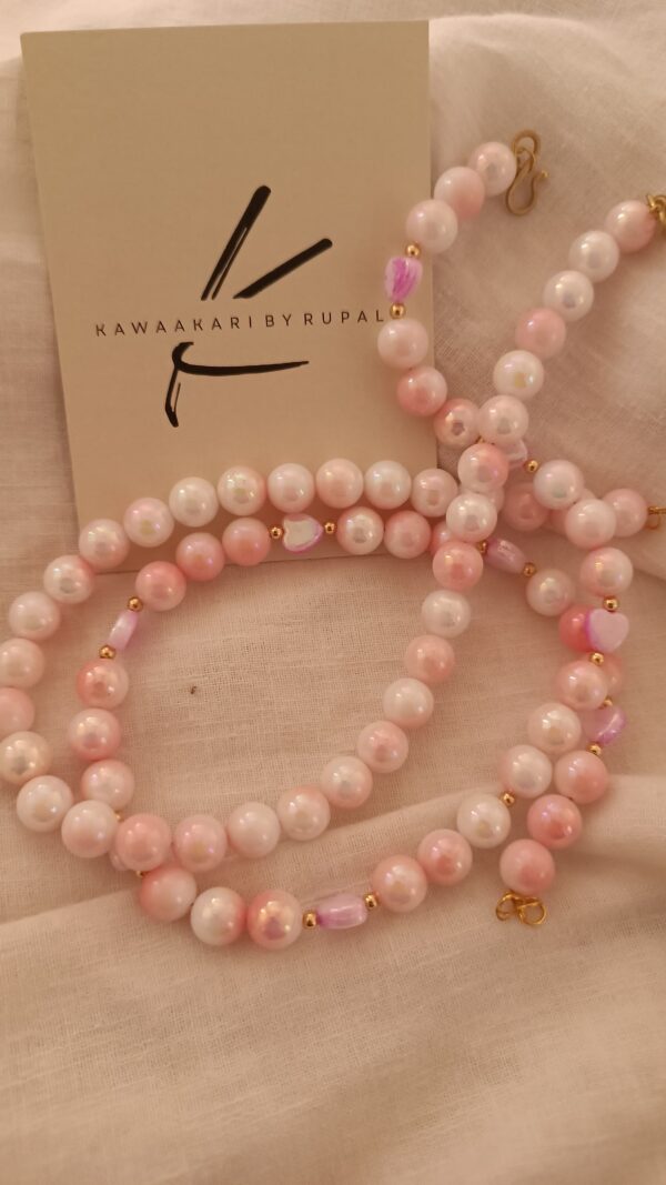 Pink marble necklace combo